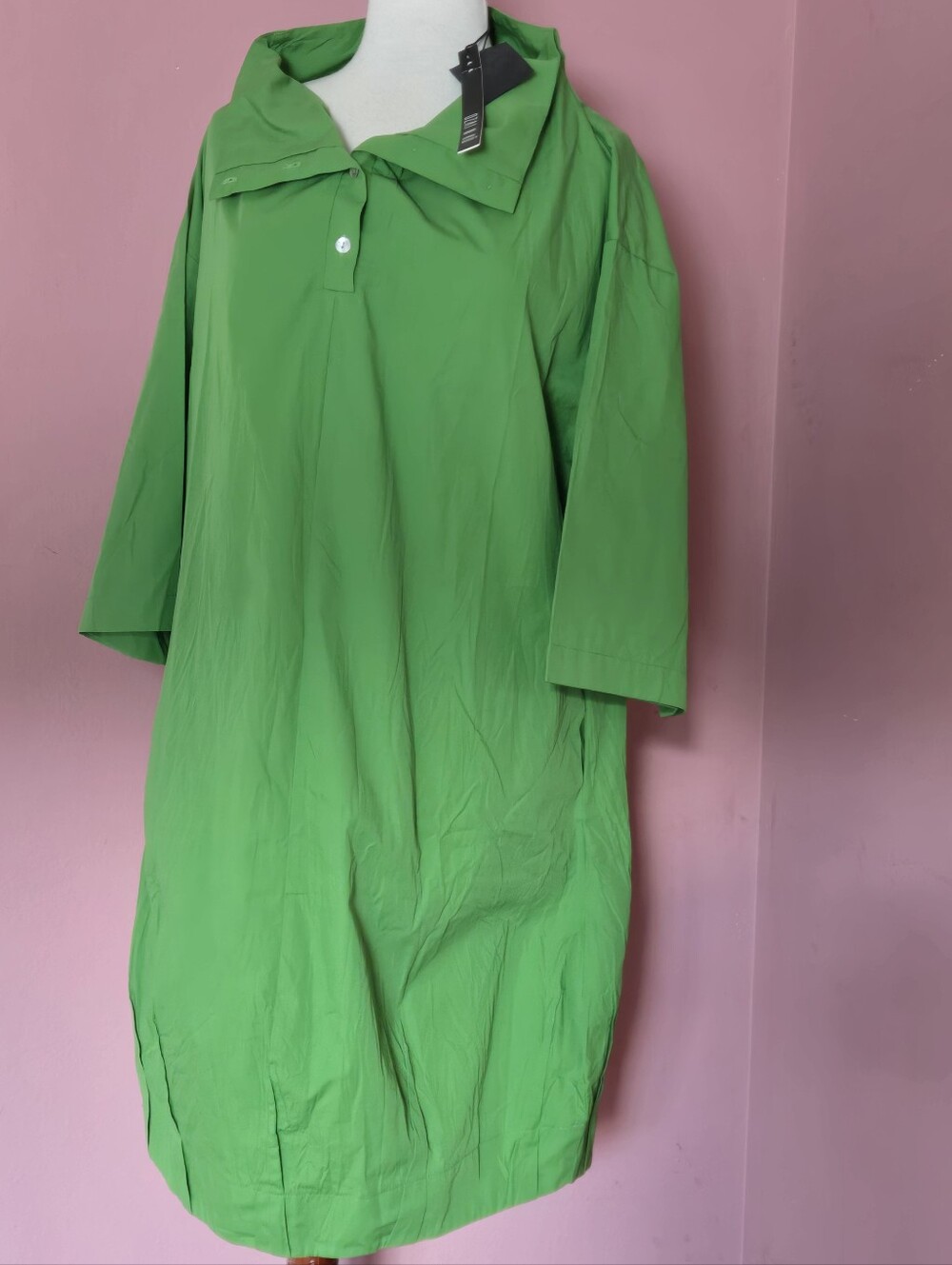 UZAI N KU Bright Green Oversized Shirt Dress